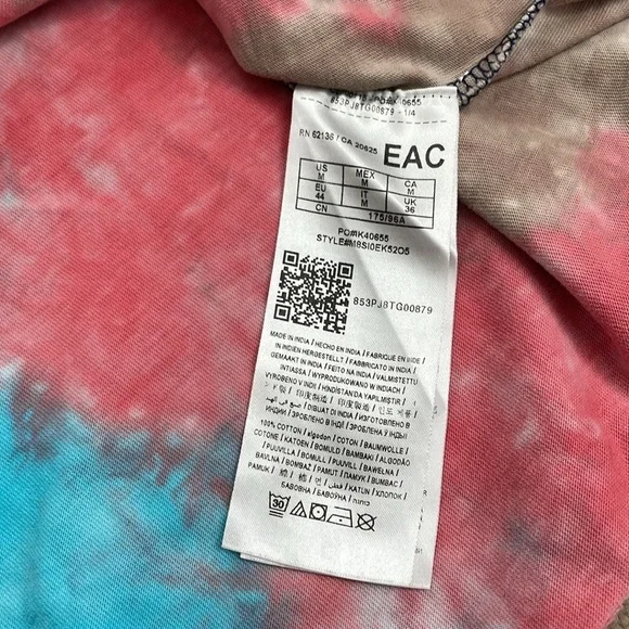 GUESS Tie-Dye T-Shirt - Blue, Pink, Gray - Picture 6 of 6